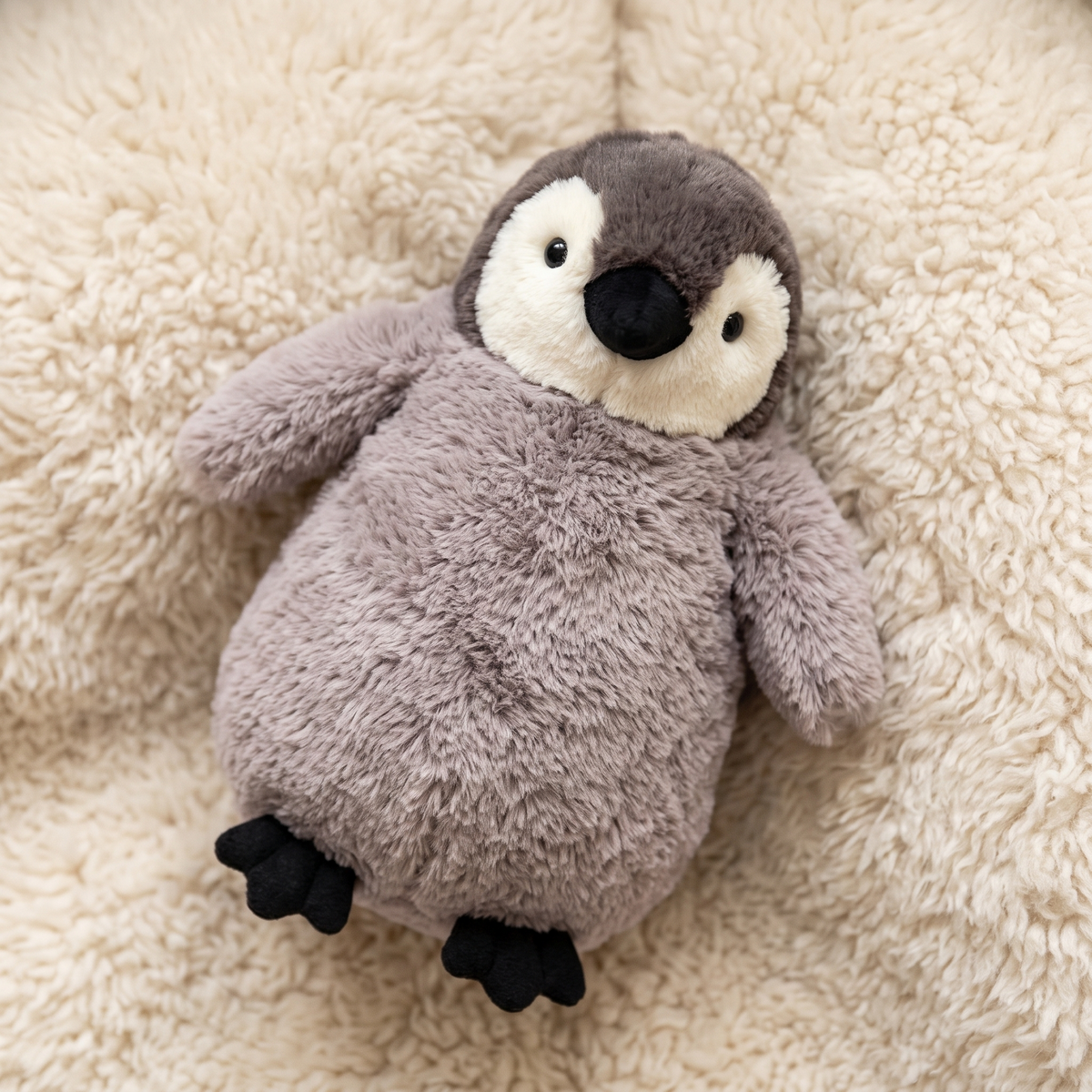 Grijs-paars pinguïn knuffelkussen
