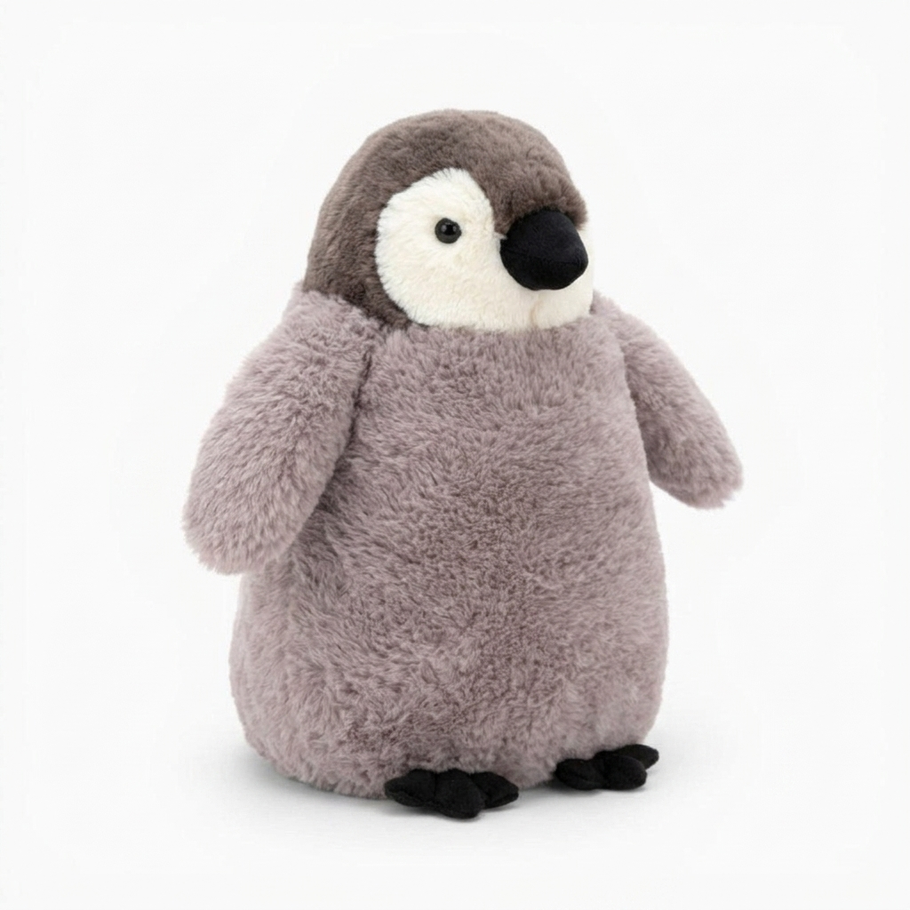 Grijs-paars pinguïn knuffelkussen