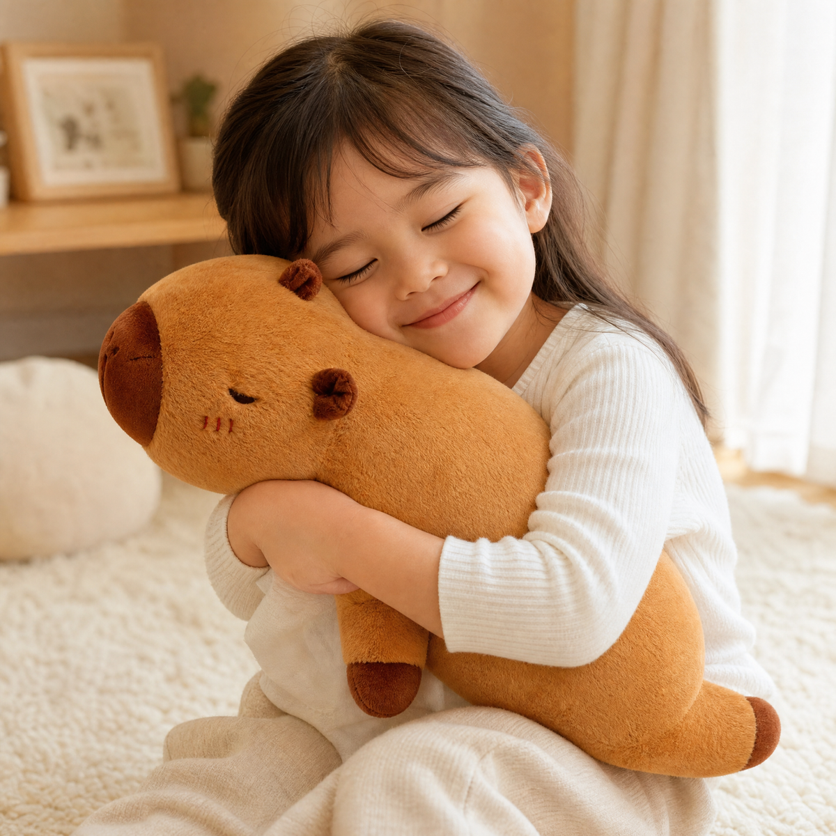 Zacht liggend capybara knuffelkussen