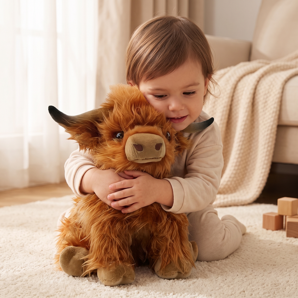 Langharige Schotse hooglander koe knuffel Plushie Planet