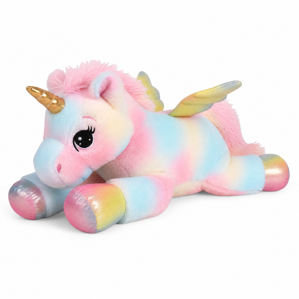 Reusachtige eenhoorn knuffel regenboog pastel 60 cm