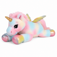 Reusachtige eenhoorn knuffel regenboog pastel 60 cm