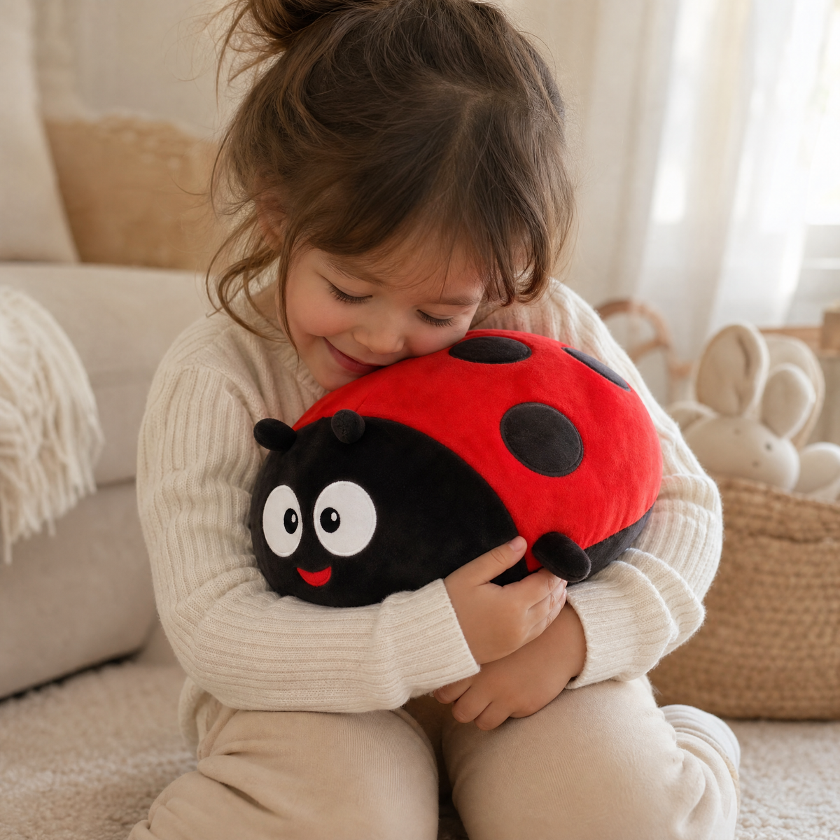 Rood-zwart gestippeld lieveheersbeestje knuffel