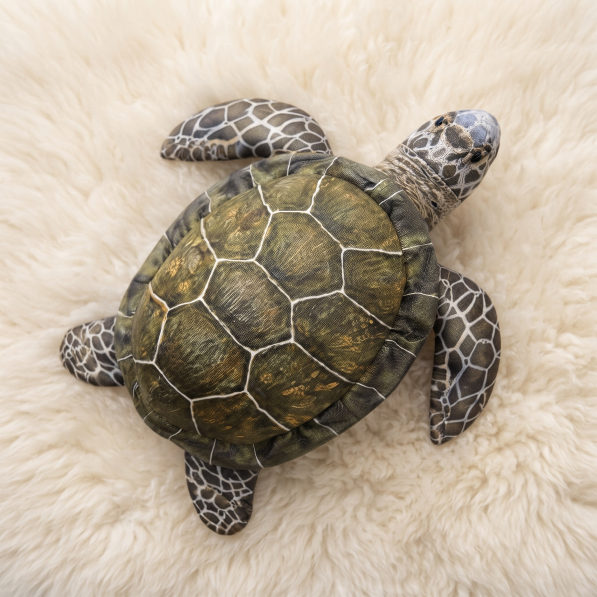 Realistische grijze zeeschildpad knuffel
