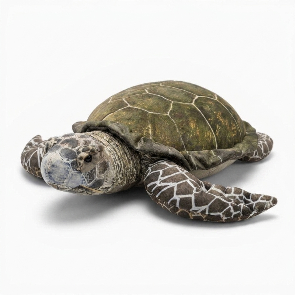 Realistische grijze zeeschildpad knuffel
