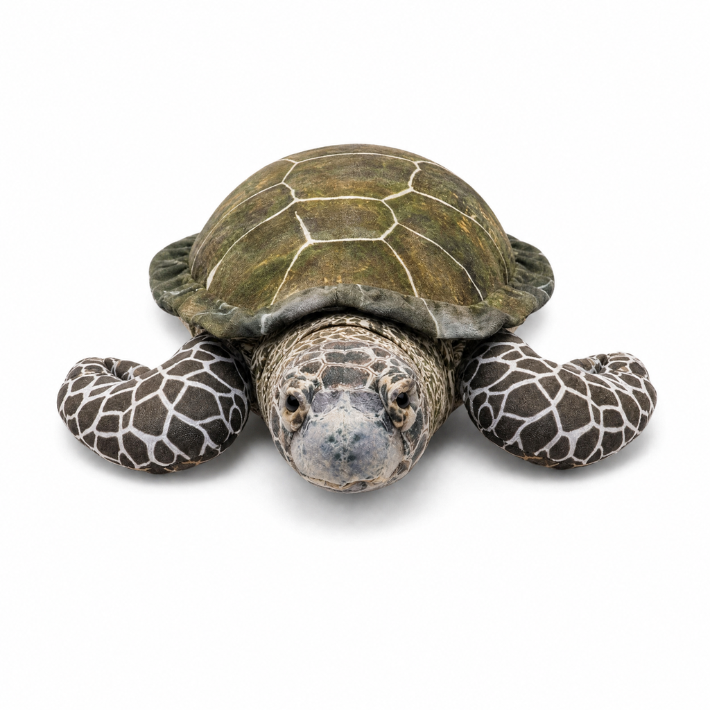Realistische grijze zeeschildpad knuffel