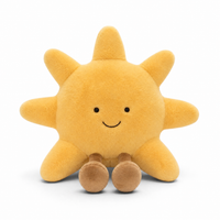 Lachende zon knuffel van zacht fluweel