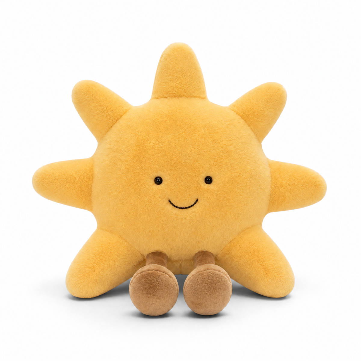 Lachende zon knuffel van zacht fluweel