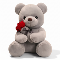 Valentijn teddybeer knuffel met rode roos
