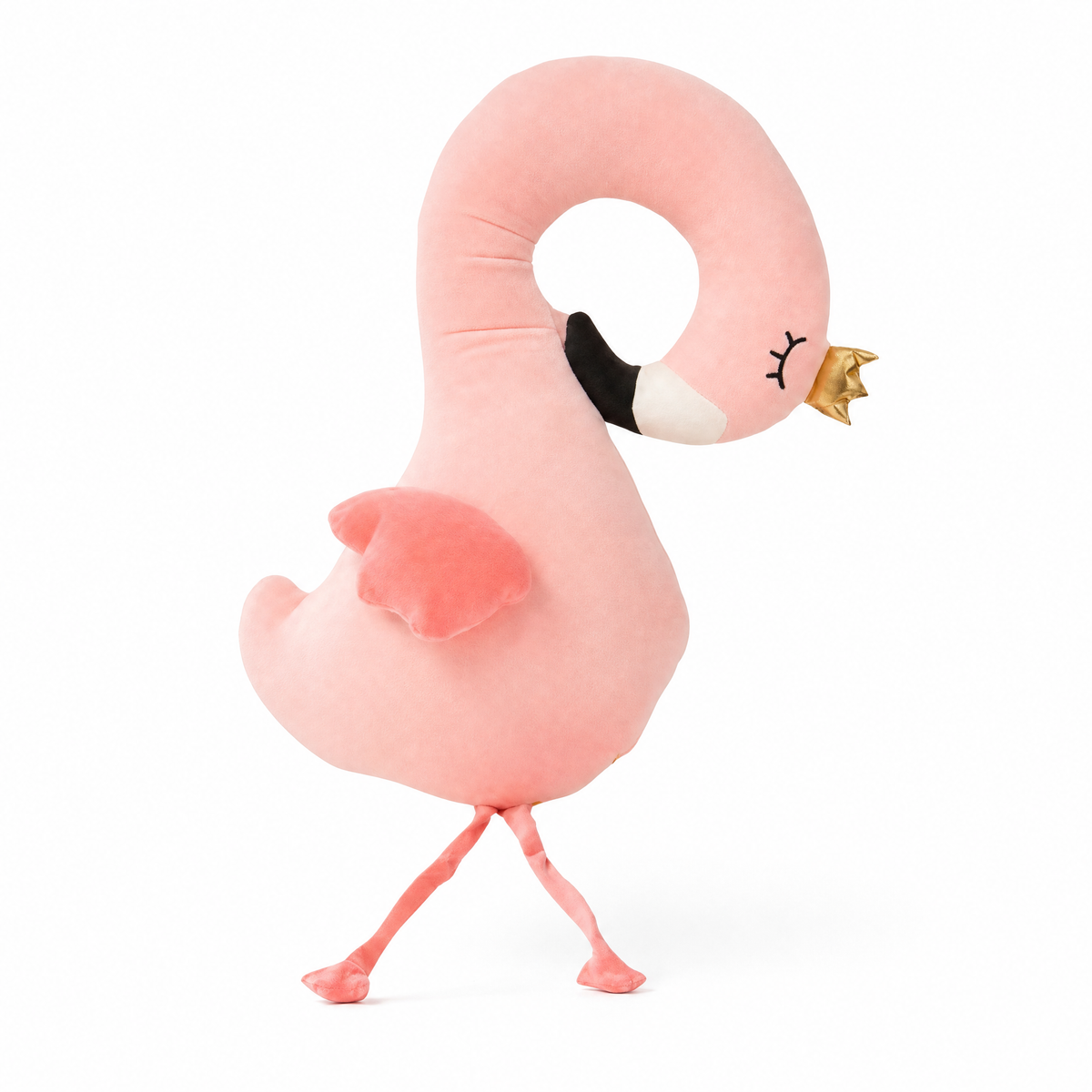 Flamingo knuffelkussen met rendiergewei