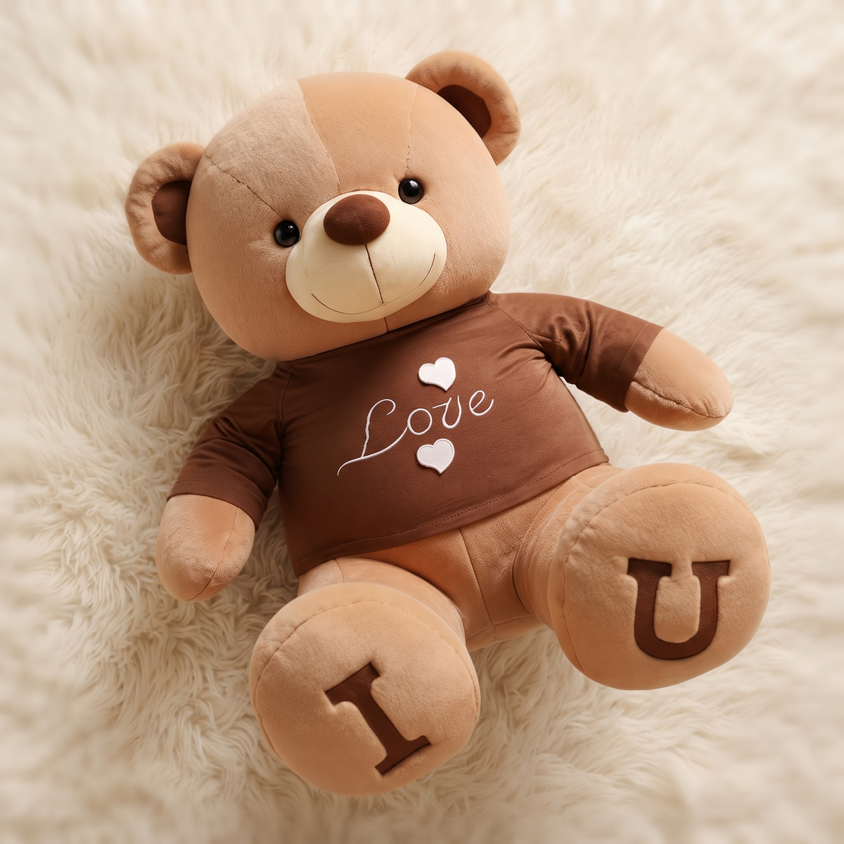 Reusachtige beer knuffel met T-shirt Love