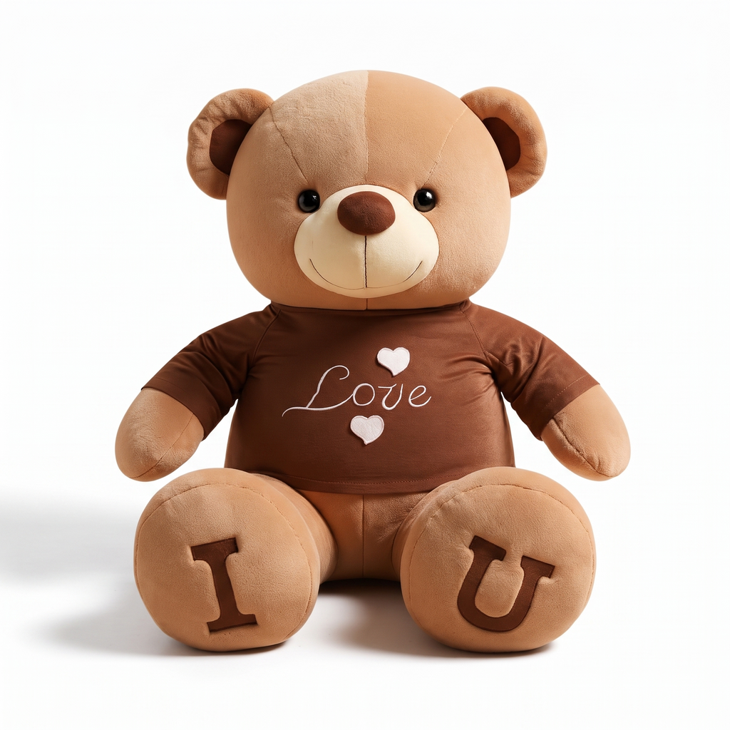 Reusachtige beer knuffel met T-shirt Love