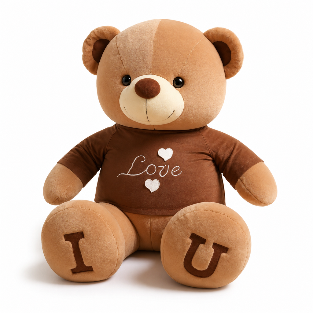 Reusachtige beer knuffel met T-shirt Love