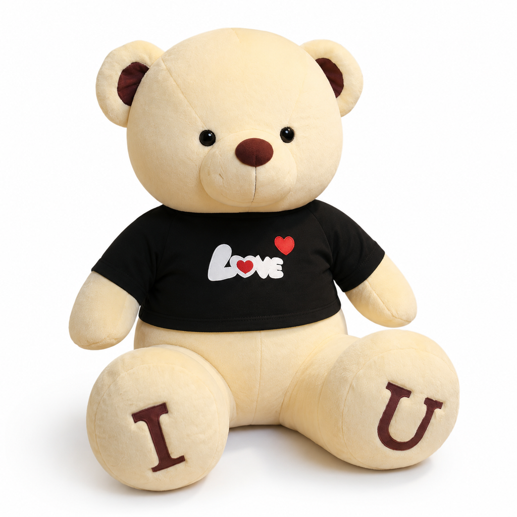 Reusachtige beer knuffel met T-shirt Love