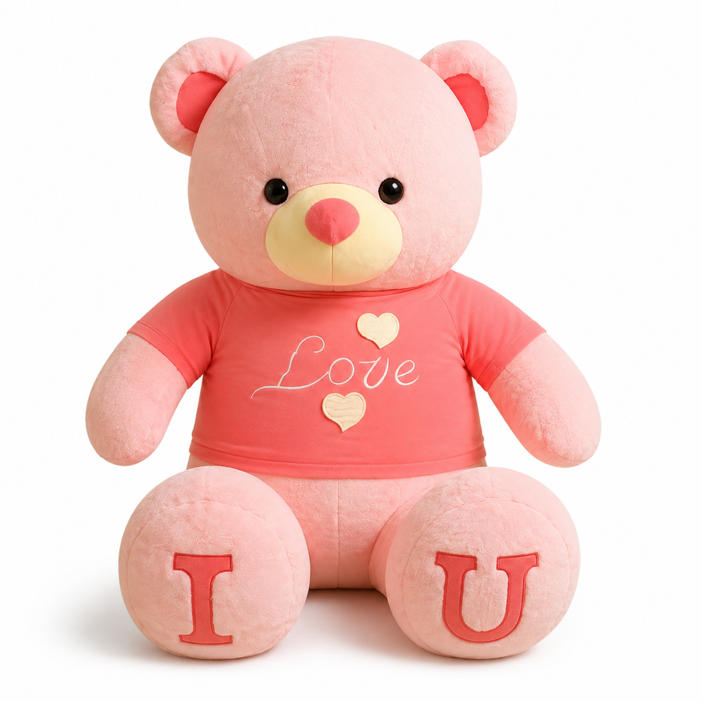 Reusachtige beer knuffel met T-shirt Love