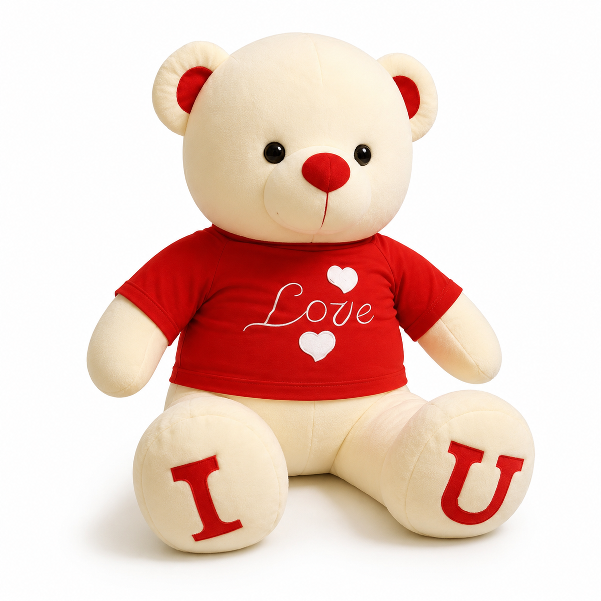 Reusachtige beer knuffel met T-shirt Love