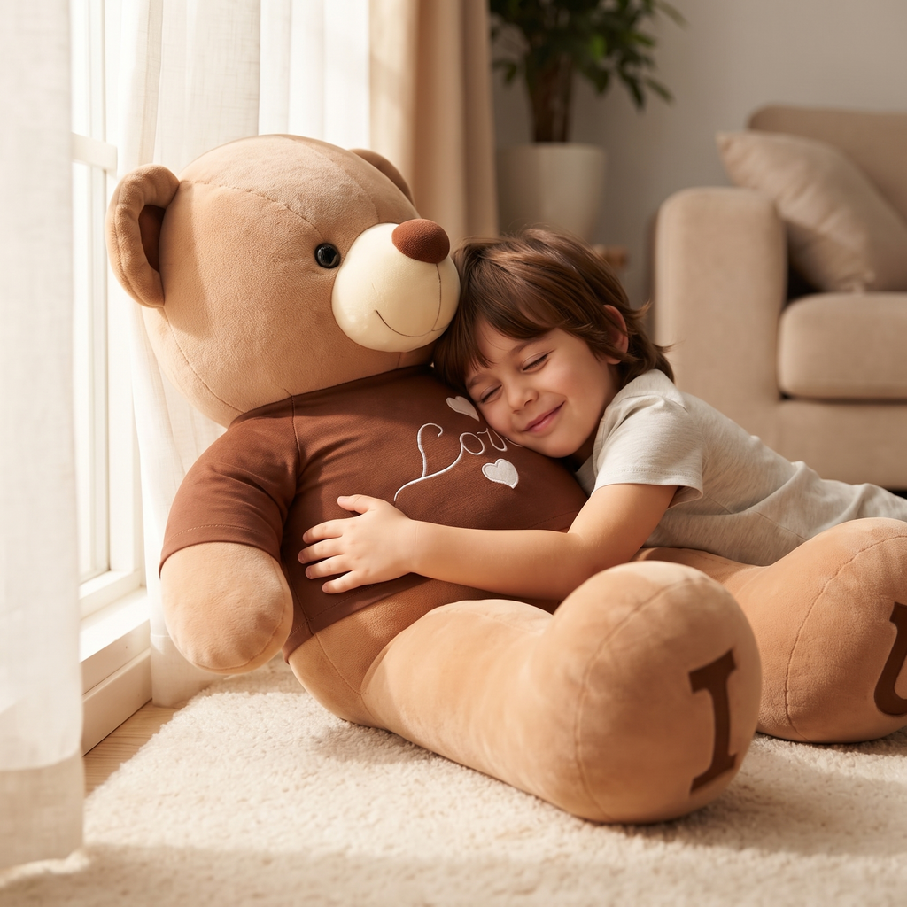 Reusachtige beer knuffel met T-shirt Love