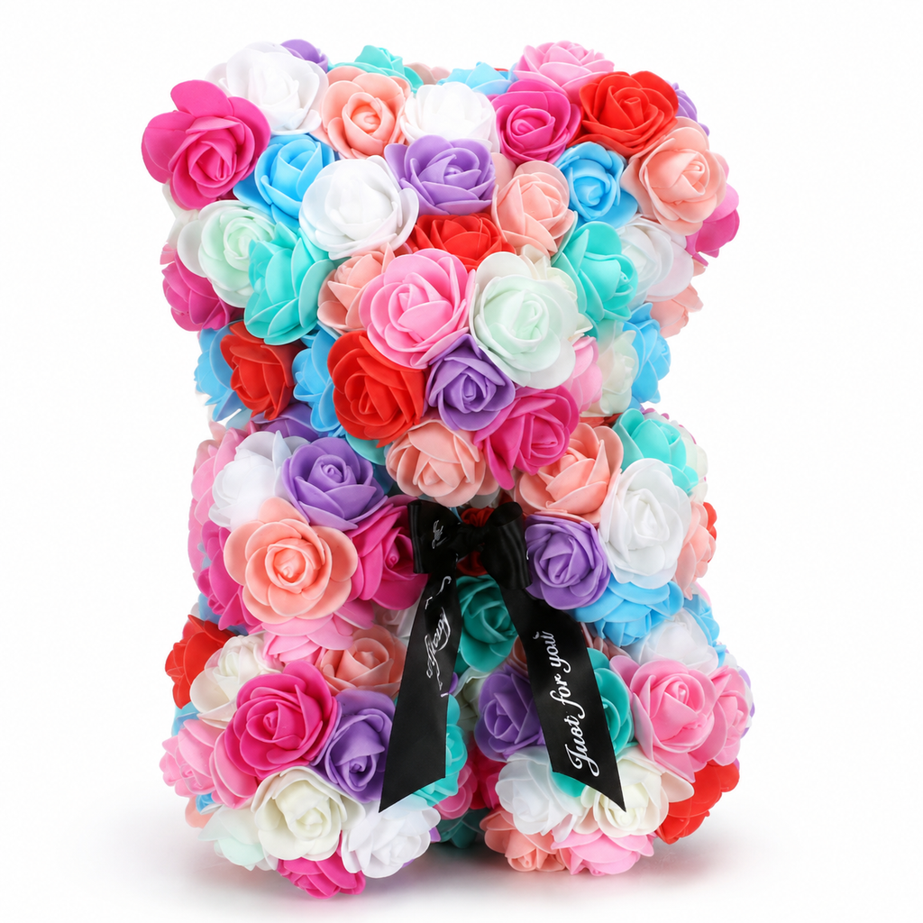 Rozenbeer knuffel met strik Valentijnsdag
