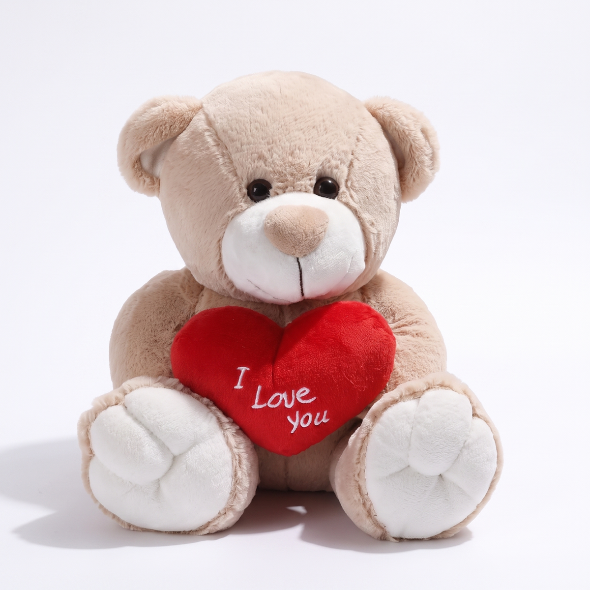 Beer knuffel met hart I Love You - beige 33 cm