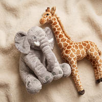 Savanne knuffel set olifant en giraf