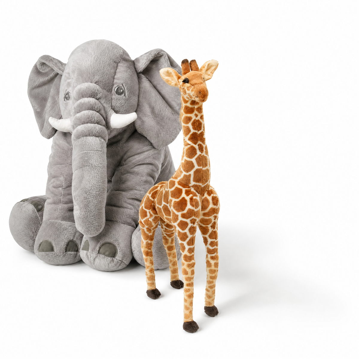 Savanne knuffel set olifant en giraf