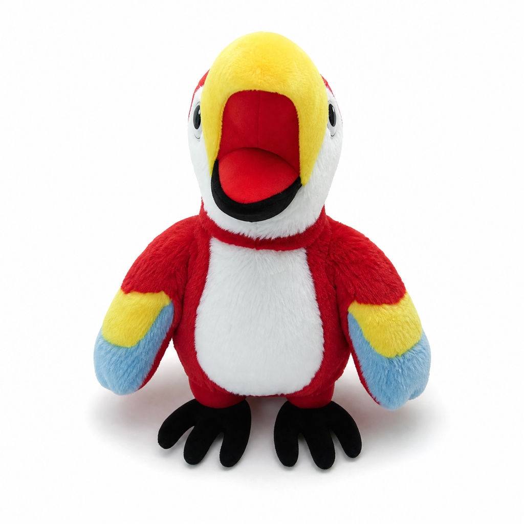 Kleurrijke papegaai handpop knuffel voor kinderen