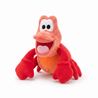 Magnetische schouder knuffel Sebastiaan rode krab