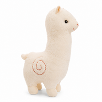 Knuffelige rode alpaca knuffel 28 cm