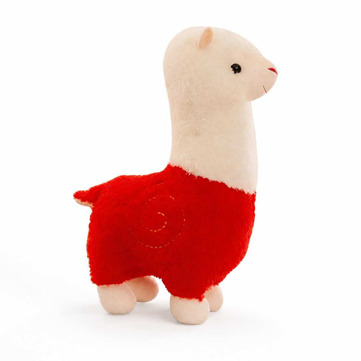Knuffelige rode alpaca knuffel 28 cm