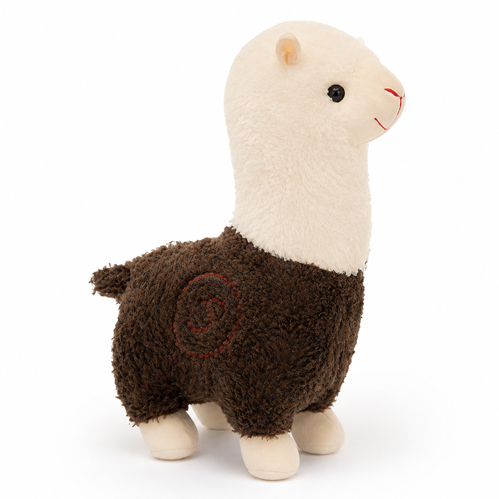 Knuffelige rode alpaca knuffel 28 cm