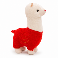 Knuffelige rode alpaca knuffel 28 cm
