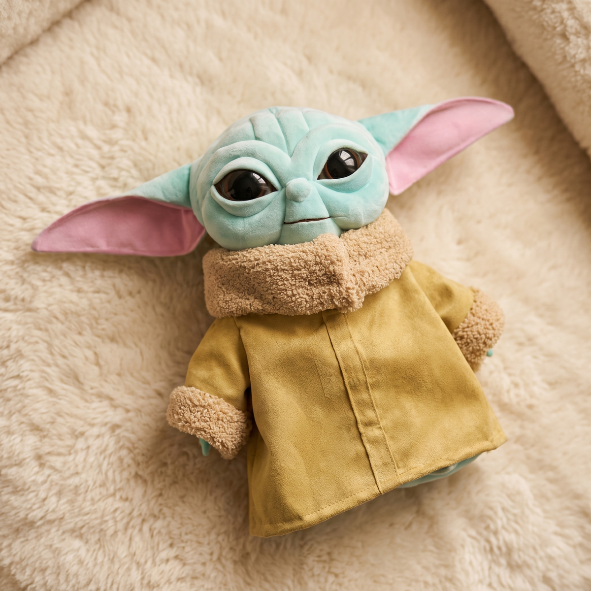 Blauwe Baby Yoda knuffel 34 cm