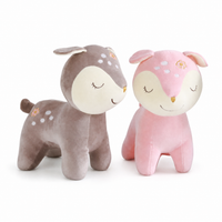 Geruststellende hinde knuffel 28 cm roze of bruin