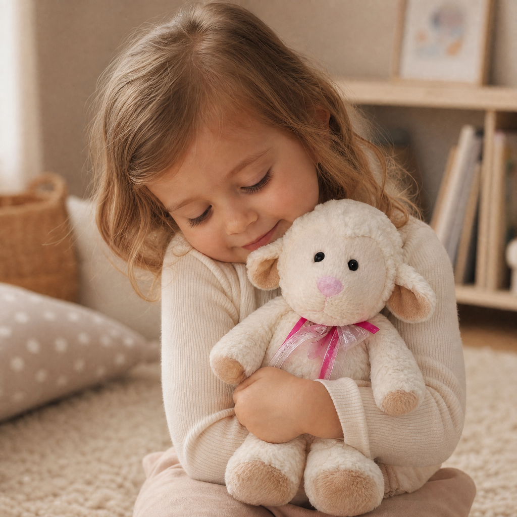 Wit schaap knuffel warmwaterkruik om op te warmen