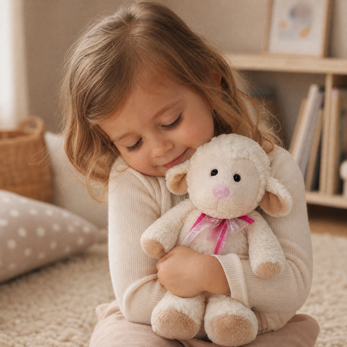 Wit schaap knuffel warmwaterkruik om op te warmen