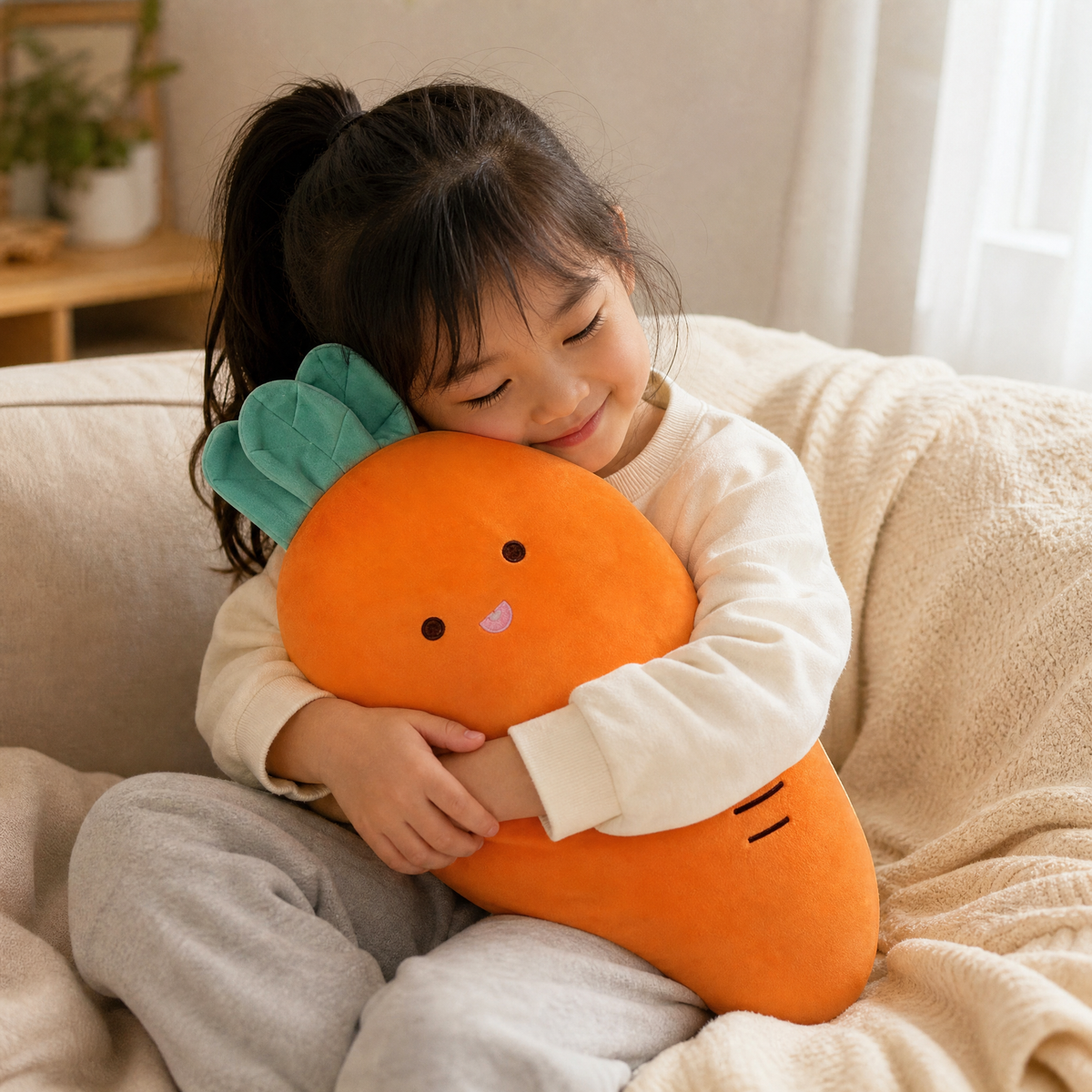 Kawaii wortel knuffel 55 cm