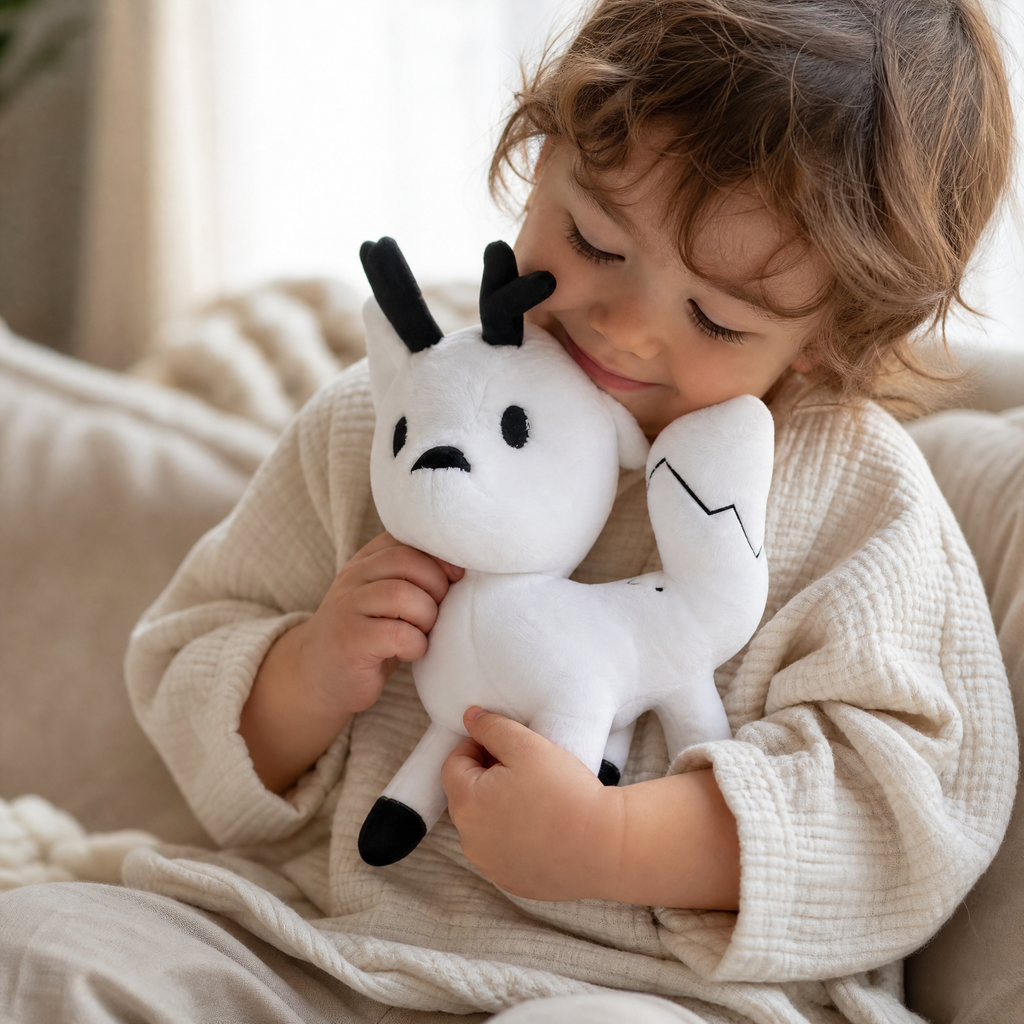 Witte hert knuffel Hilda 21 cm