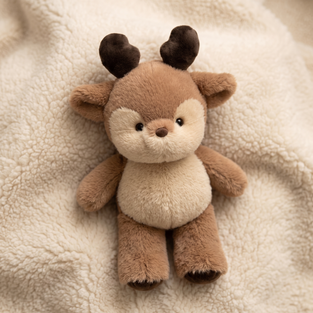 Zachte hert knuffel met bruin gewei