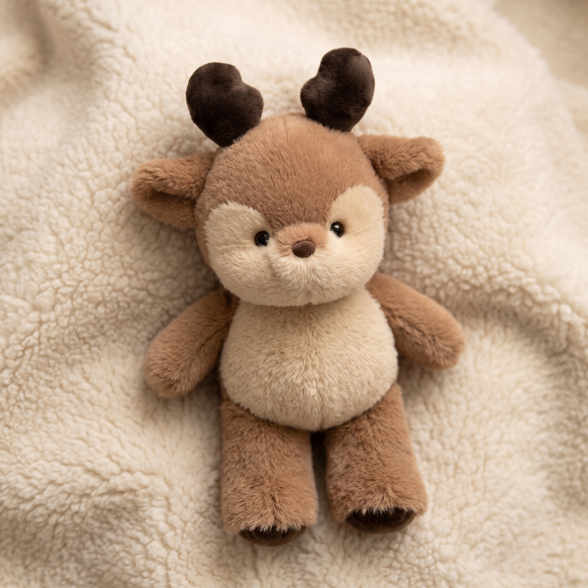 Zachte hert knuffel met bruin gewei