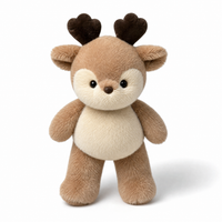 Zachte hert knuffel met bruin gewei