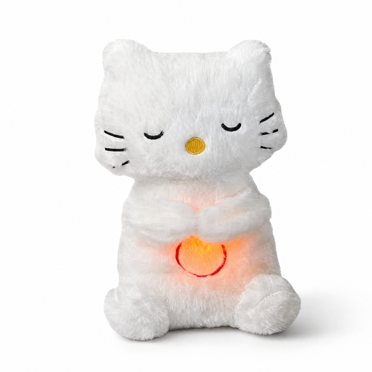 Ademende kat knuffel met lichtgevend slaapliedje