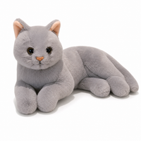 Realistische grijze kat knuffel 30 cm