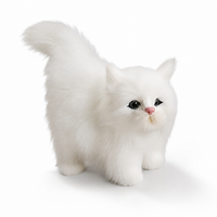Witte langharige kitten knuffel