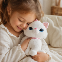 Witte kitten knuffel met blauwe ogen