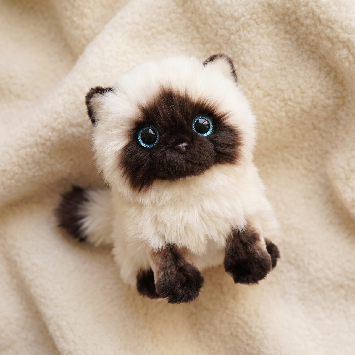 Siamese kitten knuffel met blauwe ogen