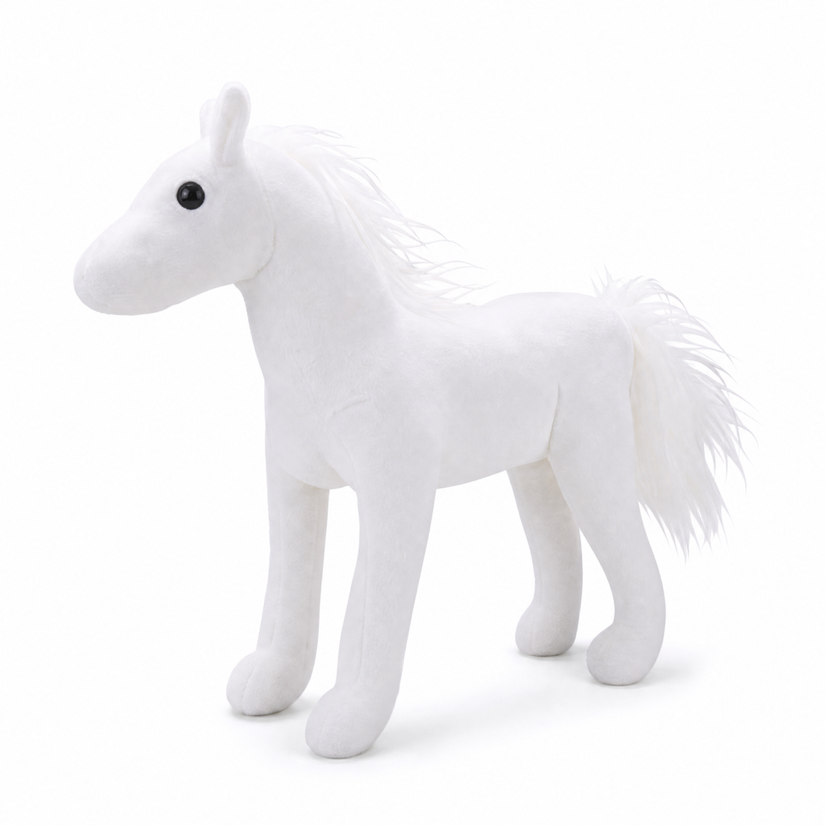 Wit paard knuffel met manen