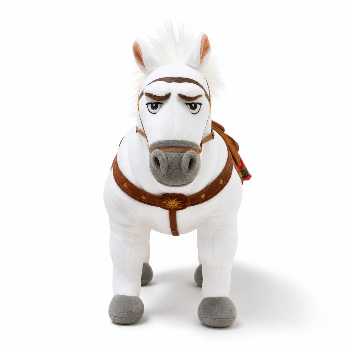 Wit paard knuffel Maximus met tuig