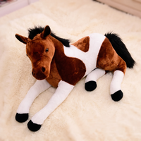 Reusachtige paard knuffel wit bruin 70 cm