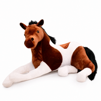 Reusachtige paard knuffel wit bruin 70 cm