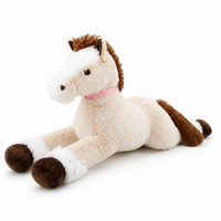 Reusachtige paard knuffel bruin wit 90-120 cm